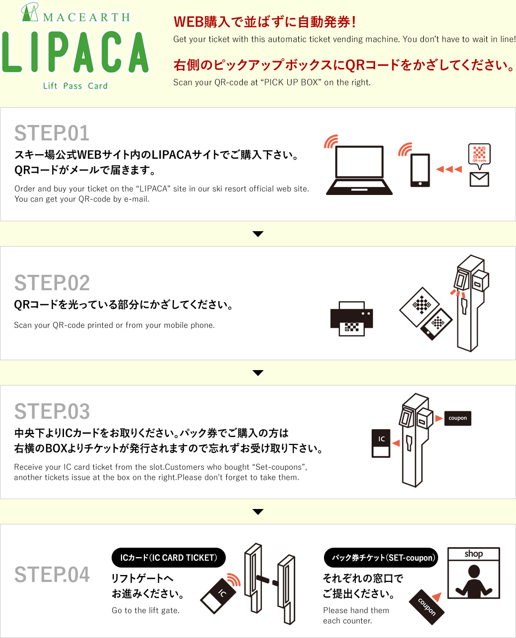 PICK UP BOXでの発券のしかた